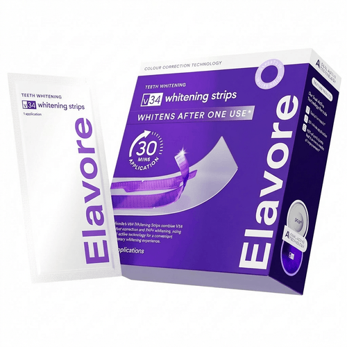 V34 Colour Correcting Whitening Strips | Professional Teeth Whitening Kit with PAP+ Technology